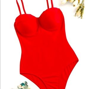SHEIN  red one piece swimsuit.